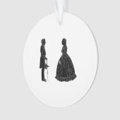 abraham lincoln mary todd lincoln silhouet ornament (voorkant)