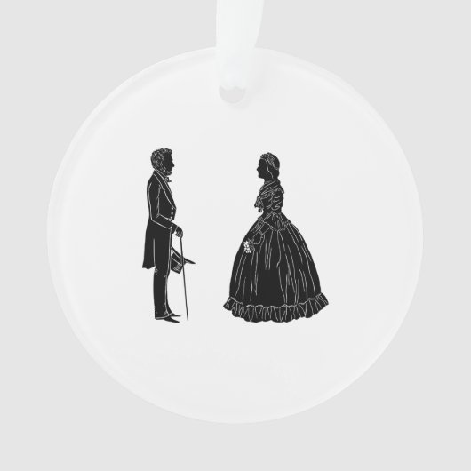 abraham lincoln mary todd lincoln silhouet ornament (voorkant)