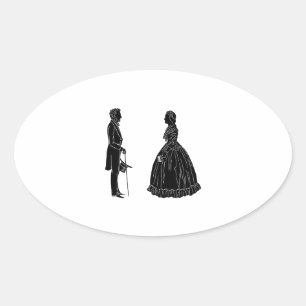 abraham lincoln mary todd lincoln silhouet ovale sticker