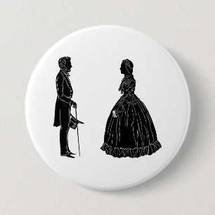 abraham lincoln mary todd lincoln silhouet ronde button 7,6 cm