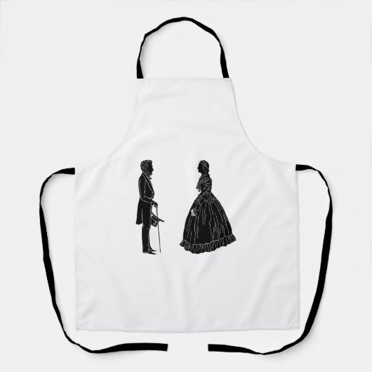 abraham lincoln mary todd lincoln silhouet schort (Voorkant)
