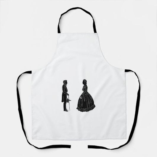 abraham lincoln mary todd lincoln silhouet schort (Voorkant)
