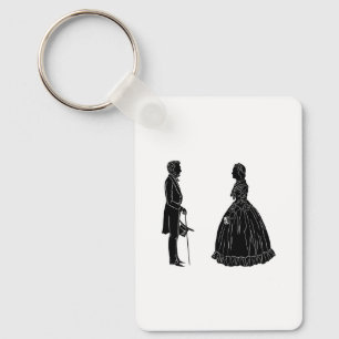 abraham lincoln mary todd lincoln silhouet sleutelhanger