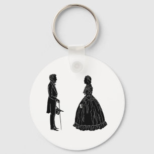 abraham lincoln mary todd lincoln silhouet sleutelhanger