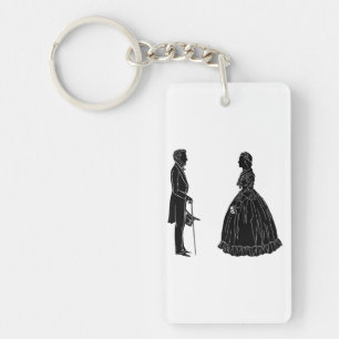 abraham lincoln mary todd lincoln silhouet sleutelhanger