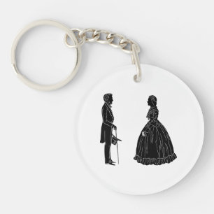 abraham lincoln mary todd lincoln silhouet sleutelhanger