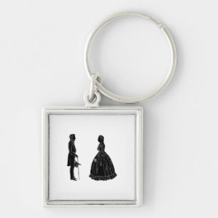 abraham lincoln mary todd lincoln silhouet sleutelhanger