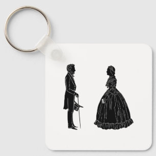 abraham lincoln mary todd lincoln silhouet sleutelhanger