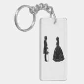 abraham lincoln mary todd lincoln silhouet sleutelhanger (Voorkant Links)