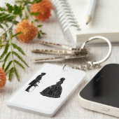 abraham lincoln mary todd lincoln silhouet sleutelhanger (Voorkant Rechts)