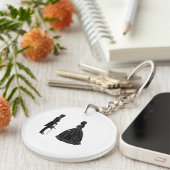 abraham lincoln mary todd lincoln silhouet sleutelhanger (Voorkant Rechts)