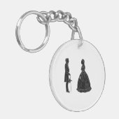 abraham lincoln mary todd lincoln silhouet sleutelhanger (Voorkant Links)