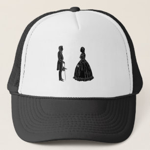 abraham lincoln mary todd lincoln silhouet trucker pet