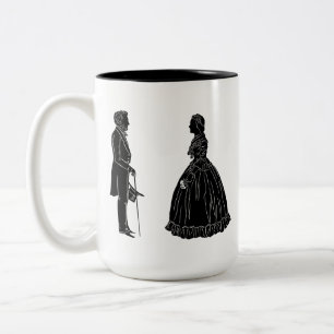 abraham lincoln mary todd lincoln silhouet tweekleurige koffiemok