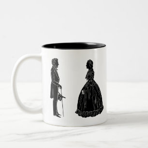 abraham lincoln mary todd lincoln silhouet tweekleurige koffiemok