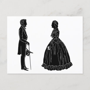 abraham lincoln mary todd lincoln silhouet uitnodiging briefkaart