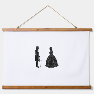 Abraham Lincoln Mary Todd Lincoln Silhouette Ballo Hangend Wandkleed