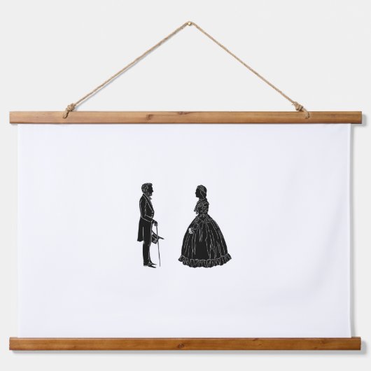 Abraham Lincoln Mary Todd Lincoln Silhouette Ballo Hangend Wandkleed (Voorkant)