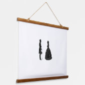 Abraham Lincoln Mary Todd Lincoln Silhouette Ballo Hangend Wandkleed (Gebogen)