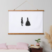 Abraham Lincoln Mary Todd Lincoln Silhouette Ballo Hangend Wandkleed (Slaapkamer)