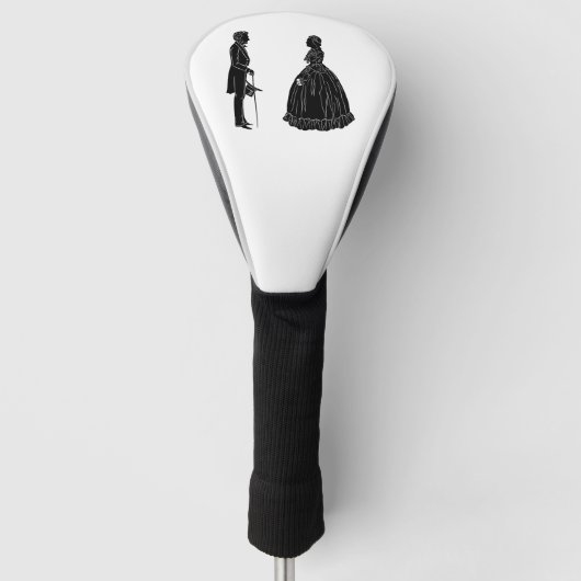 Abraham Lincoln Mary Todd Lincoln Silhouette Golfheadcover (Voorkant)