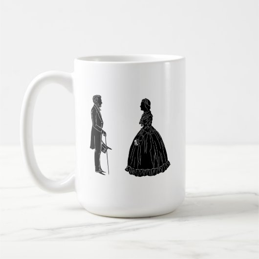 Abraham Lincoln Mary Todd Lincoln Silhouette Koffiemok (Links)