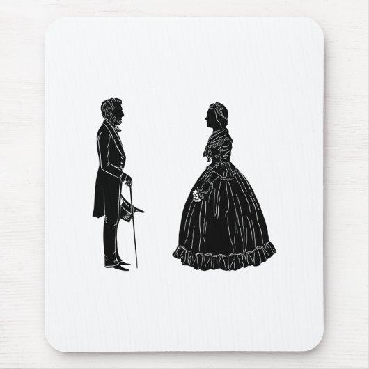 Abraham Lincoln Mary Todd Lincoln Silhouette Muismat (Voorkant)