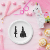 Abraham Lincoln Mary Todd Lincoln Silhouette Papieren Bordje (Feest)
