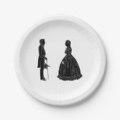 Abraham Lincoln Mary Todd Lincoln Silhouette Papieren Bordje (Voorkant)