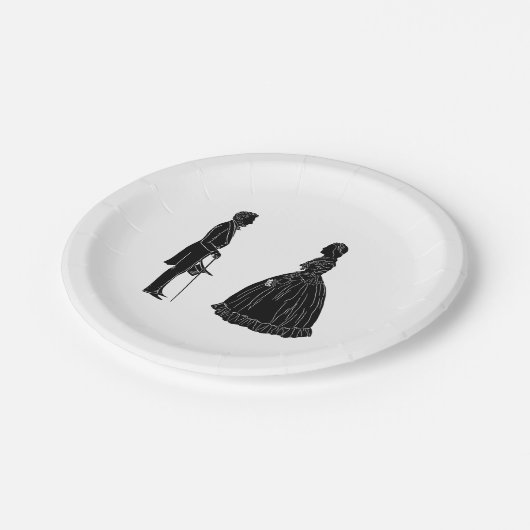 Abraham Lincoln Mary Todd Lincoln Silhouette Papieren Bordje (Gekanteld)