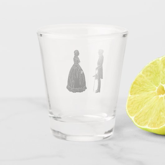 Abraham Lincoln Mary Todd Lincoln Silhouette Shot Glas (Achterkant)