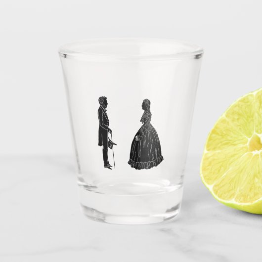 Abraham Lincoln Mary Todd Lincoln Silhouette Shot Glas (Voorkant)