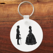 Abraham Lincoln Mary Todd Lincoln Silhouette Sleutelhanger (Voorkant)