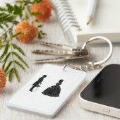 Abraham Lincoln Mary Todd Lincoln Silhouette Sleutelhanger (Voorkant Rechts)