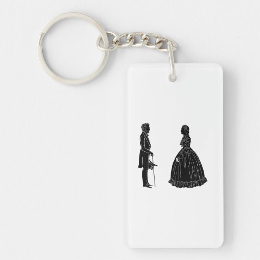 Abraham Lincoln Mary Todd Lincoln Silhouette Sleutelhanger (Voorkant)