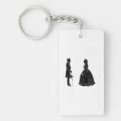 Abraham Lincoln Mary Todd Lincoln Silhouette Sleutelhanger (Voorkant)