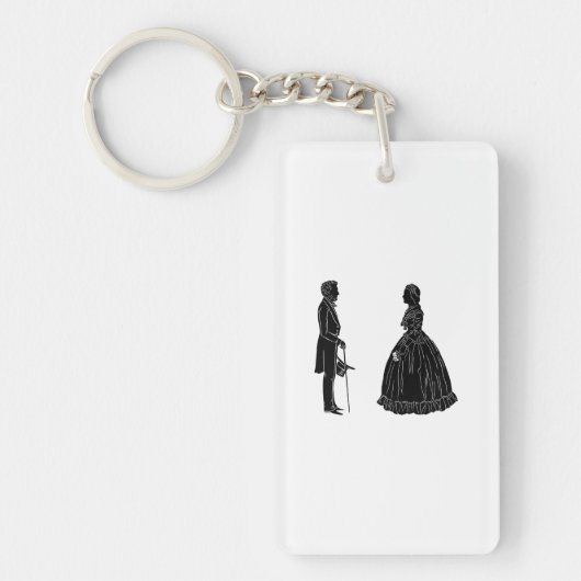 Abraham Lincoln Mary Todd Lincoln Silhouette Sleutelhanger (Voorkant)