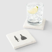 Abraham Lincoln Mary Todd Lincoln Silhouette Stenen Onderzetter (Zijkant)