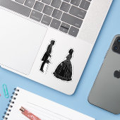 Abraham Lincoln Mary Todd Lincoln Silhouette Sticker (Laptop met iPhone)