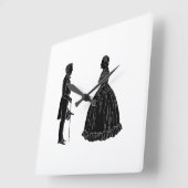 Abraham Lincoln Mary Todd Lincoln Silhouette Vierkante Klok (Hoek)