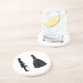 Abraham Lincoln Mary Todd Lincoln Silhouette Zandsteen Onderzetter (Zijkant)