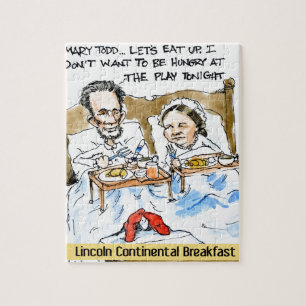 Abraham Lincoln & Mary Todd Ontbijt in Bed Legpuzzel