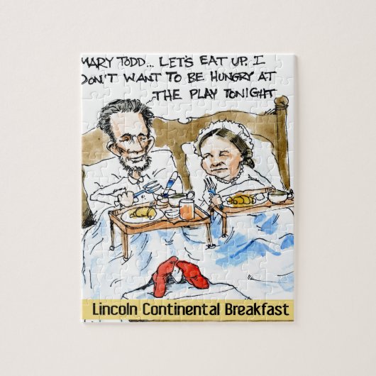 Abraham Lincoln & Mary Todd Ontbijt in Bed Legpuzzel (Verticaal)