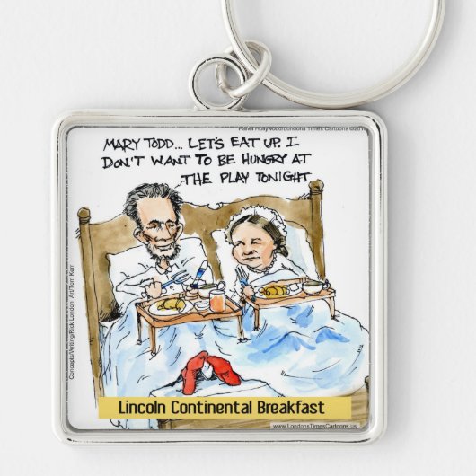 Abraham Lincoln & Mary Todd Ontbijt in Bed Sleutelhanger (Voorkant)