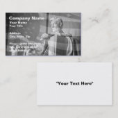 Abraham Lincoln Memorial en vlag van de Verenigde  Visitekaartje (Voorkant / Achterkant)