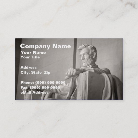 Abraham Lincoln Memorial Visitekaartje (Voorkant)