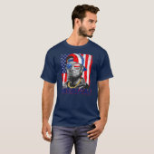 Abraham Lincoln Merica Amerikaanse vlag op 4 juli T-shirt (Voorkant volledig)