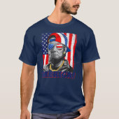 Abraham Lincoln Merica Amerikaanse vlag op 4 juli T-shirt (Voorkant)