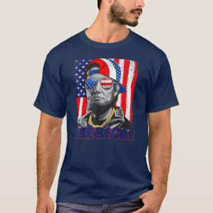Abraham Lincoln Merica Amerikaanse vlag op 4 juli T-shirt