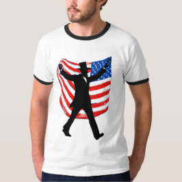 Abraham Lincoln met Amerikaanse vlag Patriottisch T-shirt
